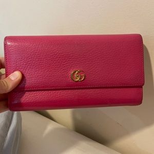 Gucci Marmont Pink Leather Wallet